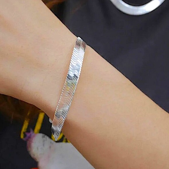 Sterling Silver Herringbone Bracelet - Picture 3 of 6